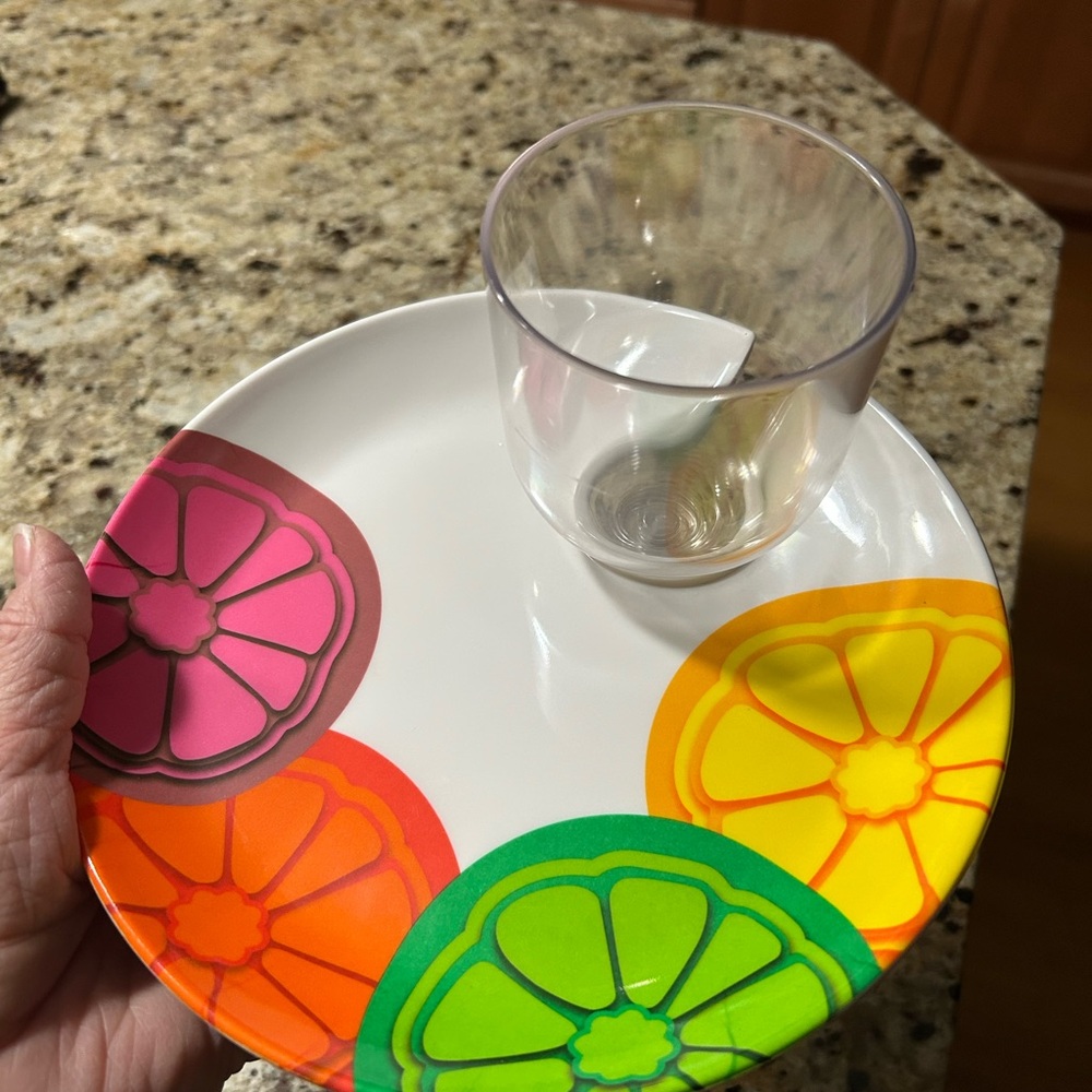 Colorful Citrus Palette Melamine 8”Plates - Picture 6 of 7